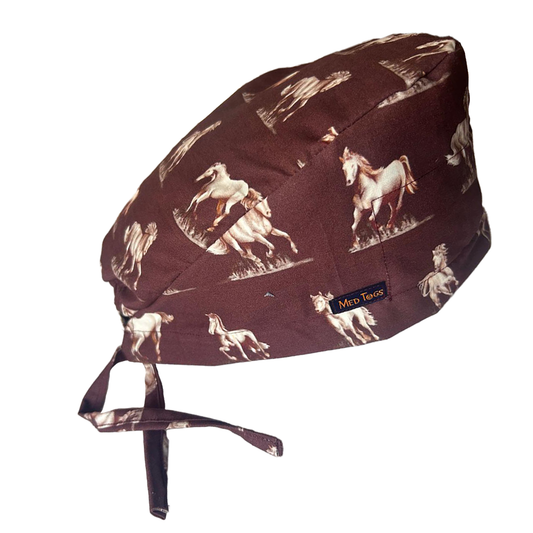 horses printed scrub cap