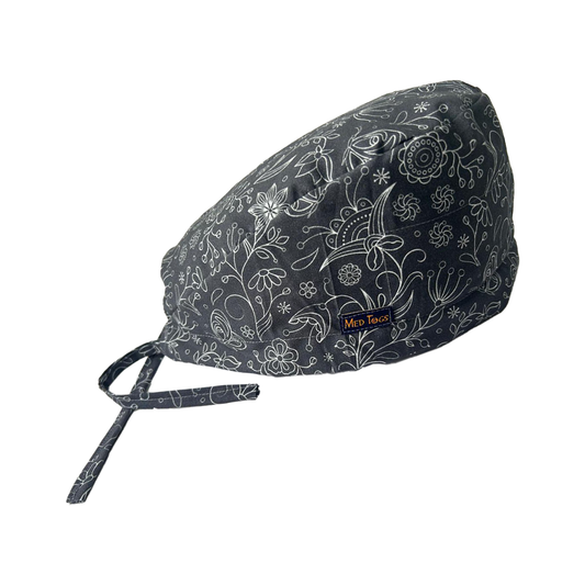 Paisley printed scrub caps for OT and hospital wear