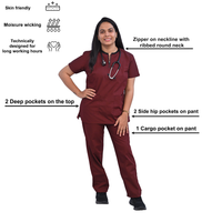 Classic Amethyst Zip neckline scrubs