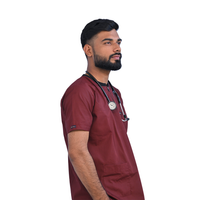 Classic Amethyst Ribbed Zip neckline scrubs