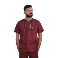 Maroon scrubs for doctors and nurses. Comfortable scrubs for healthcare professionals. Cargo pocket scrub pants in jogger pant and straight pant. Custom sizing, hospital logo and doctor name available