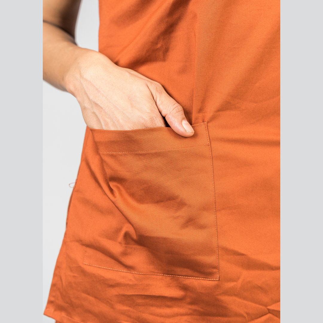 Euphoria Orange zip neck women scrubs