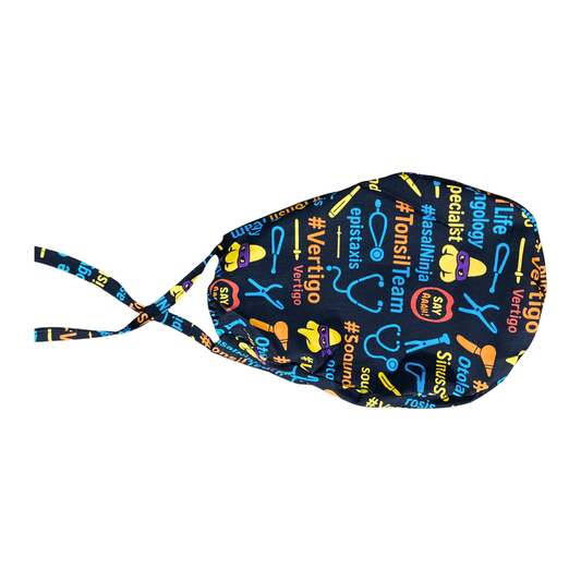 Breathable ENT print OT scrub cap for healthcare professionals