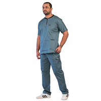 Slate Ribbed Zip neckline scrubs