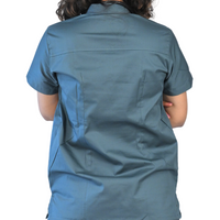 MedTogs elegant round neck women scrub suit in grey colour for OPD to OT surgical wear for doctors and dentists