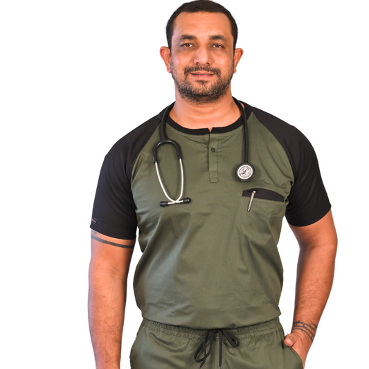 Eco Green black Dual Scrub Set (Top + Pant)