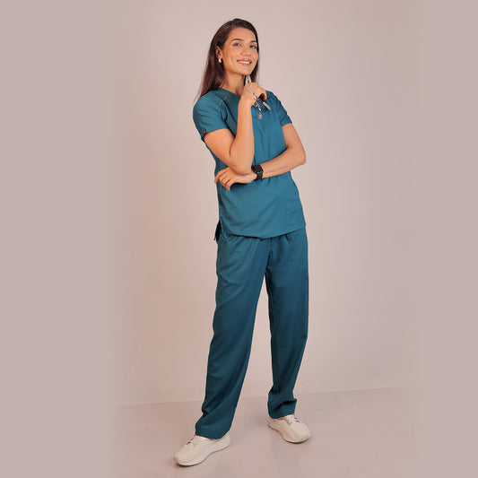 Pro-fit Peacock blue Vneck Women scrubs