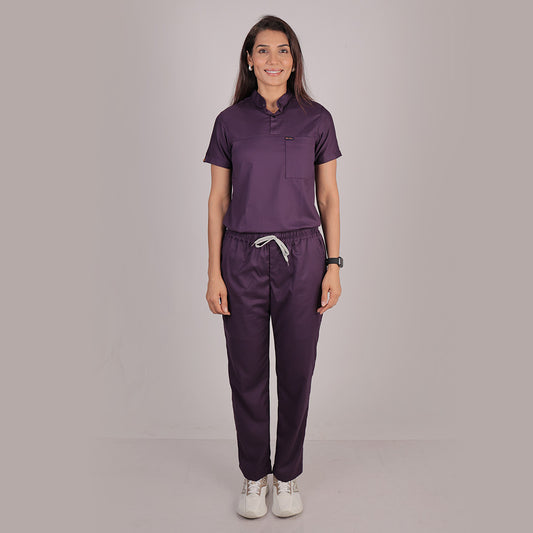 Pro-fit Regal Purple Highneck Women scrubs