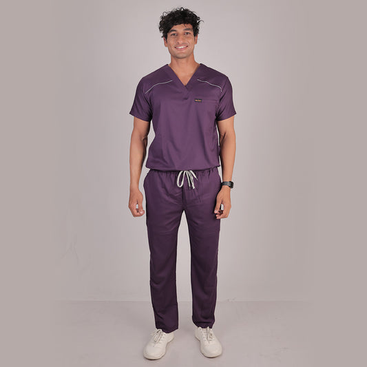 Pro-fit Regal Purple Vneck Men scrubs
