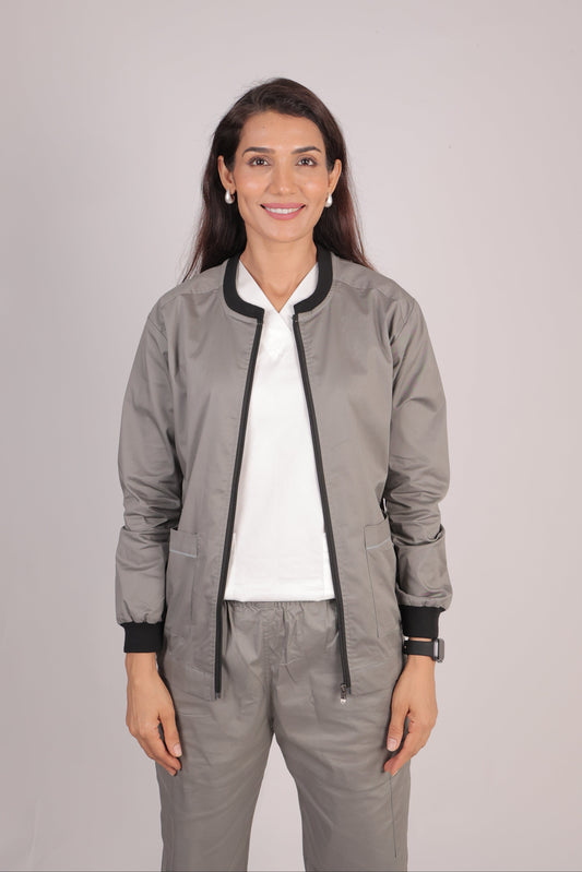 Cotton Stretchable Women Scrub Jacket and Pant Set
