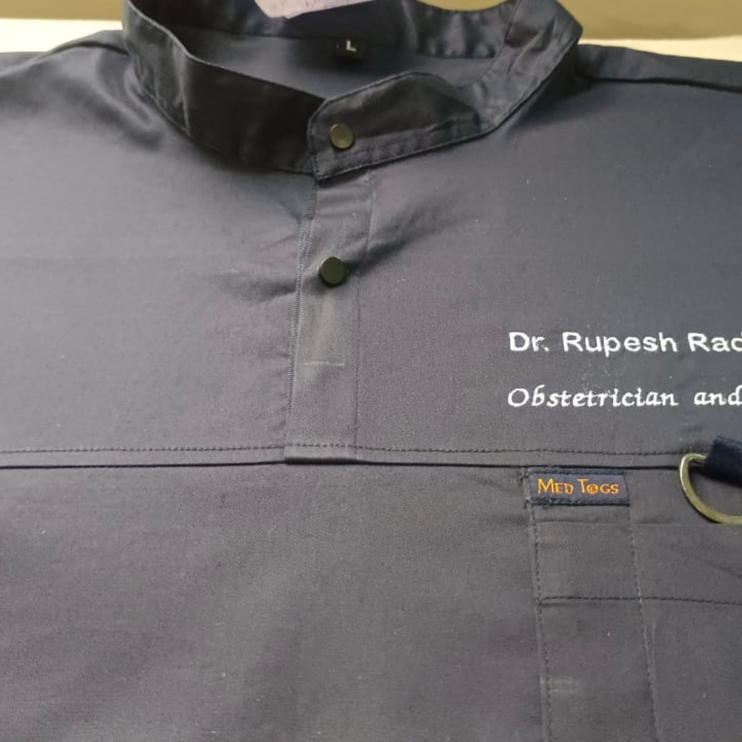 Men Highneck cotton stretchable scrub tops