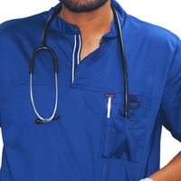 Men AIR blue HighNeck Stretch Scrubs