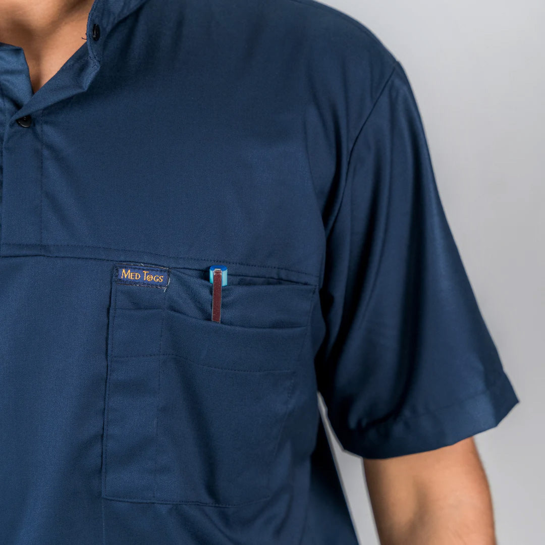 Pro-fit High neck blue scrubs