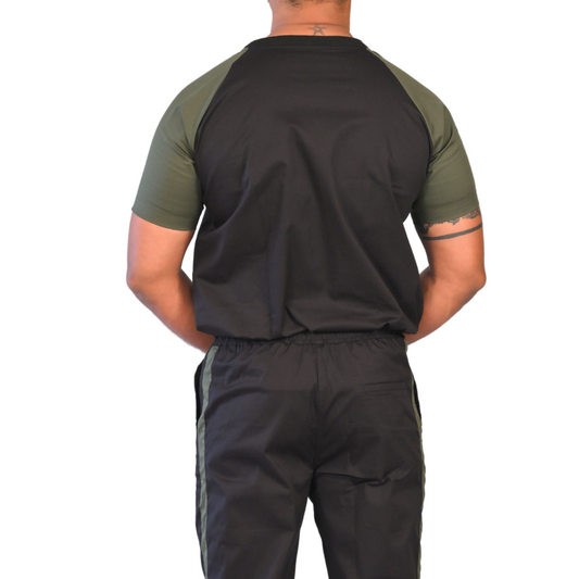Black Eco Green Dual Scrub Set (Top + Pant)