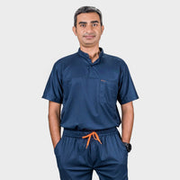 Pro-fit High neck blue scrubs