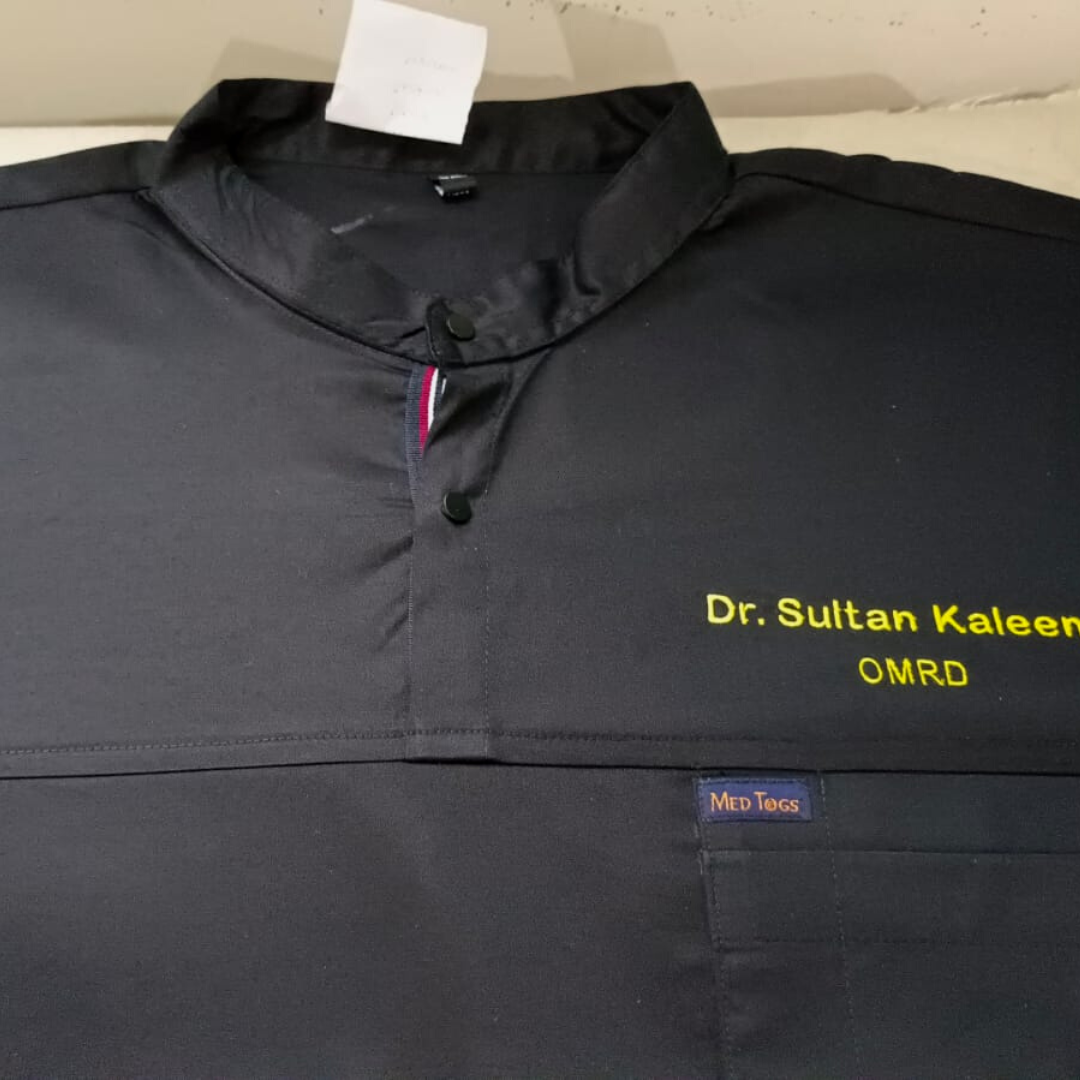 Men Highneck cotton stretchable scrub tops