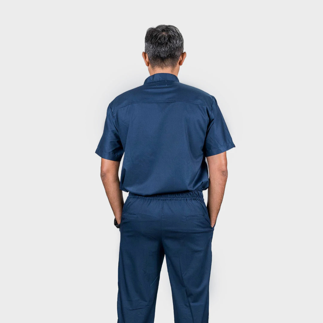 Pro-fit High neck blue scrubs