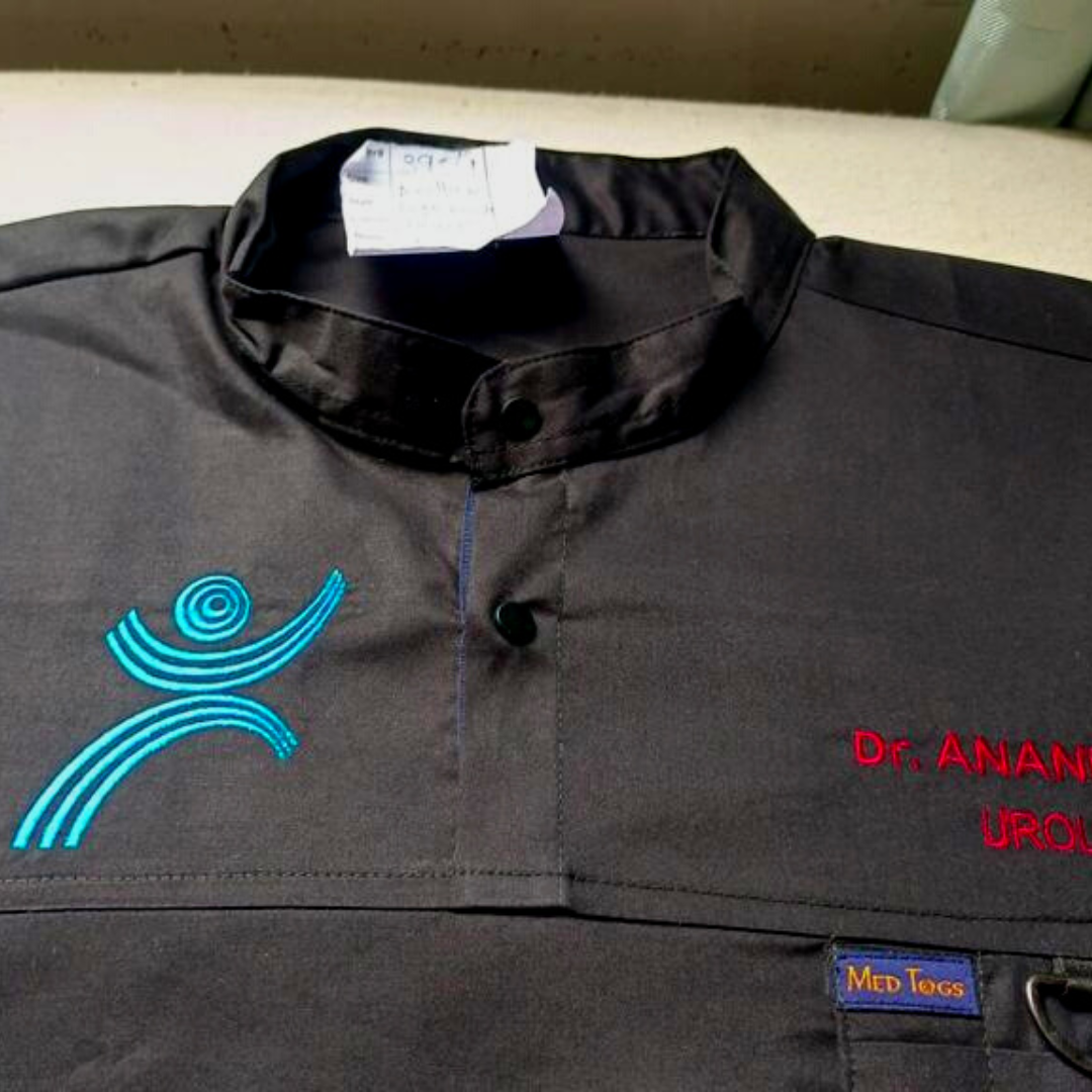 Men Highneck cotton stretchable scrub tops