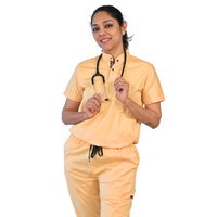Classy Yellow High neck Womens Scrubs