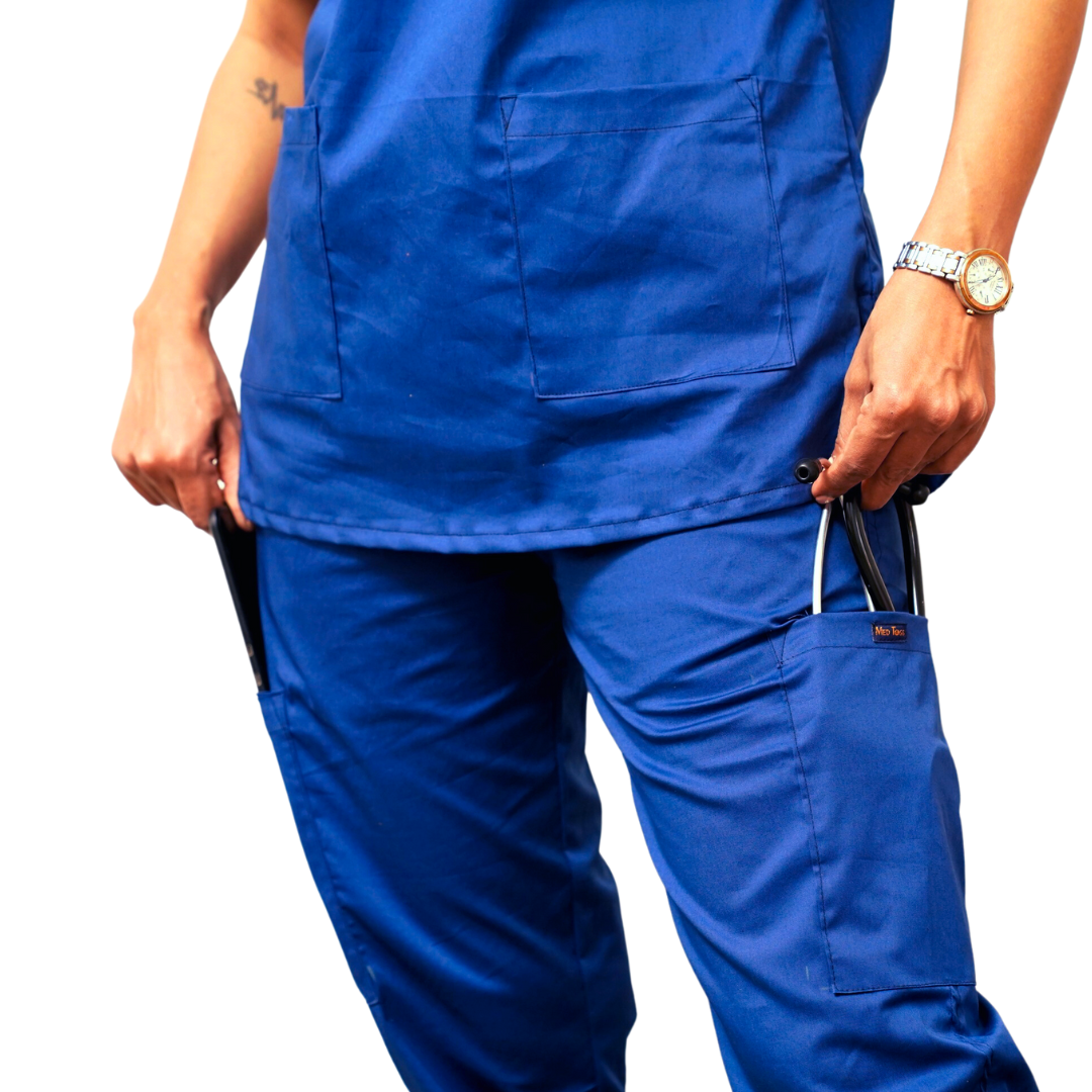 Air Blue zip neck women doctor scrubs