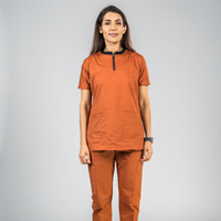 Euphoria Orange zip neck women scrubs