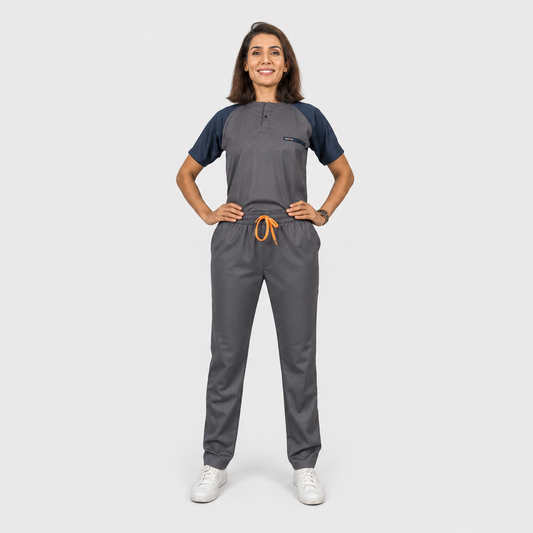 Pro-fit Grey Blue Dual women scrubs