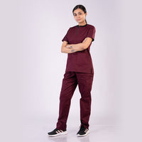Amethyst zip neck women scrubs