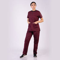 Amethyst zip neck women scrubs
