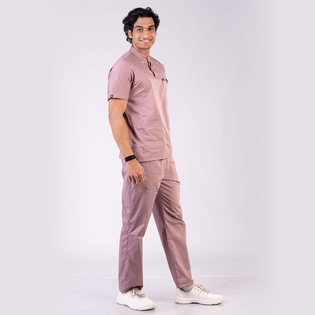 Salmon High Neck Stretch Scrubs