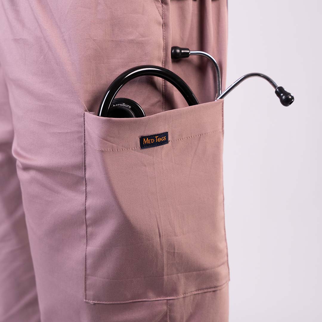 Salmon High Neck Stretch Scrubs