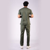 Eco Green Ribbed Zip neckline scrubs