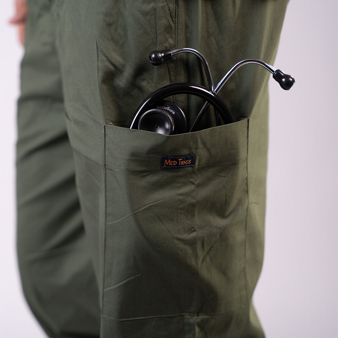 Eco Green Ribbed Zip neckline scrubs