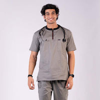 Men Quicksilver Ribbed Zip neckline scrubs