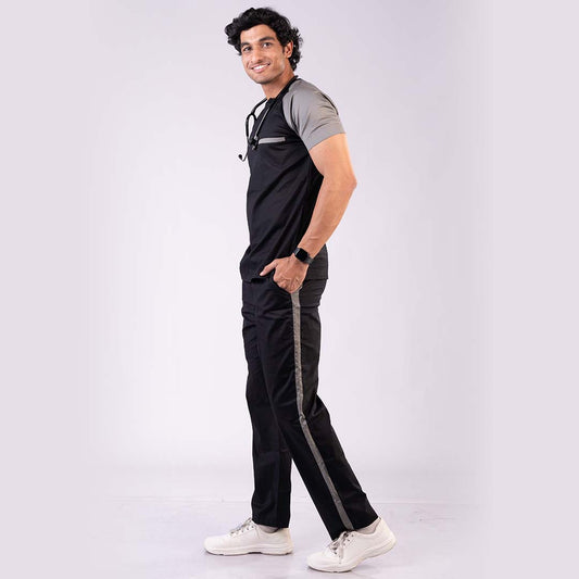 Black Grey Dual Men Scrubs