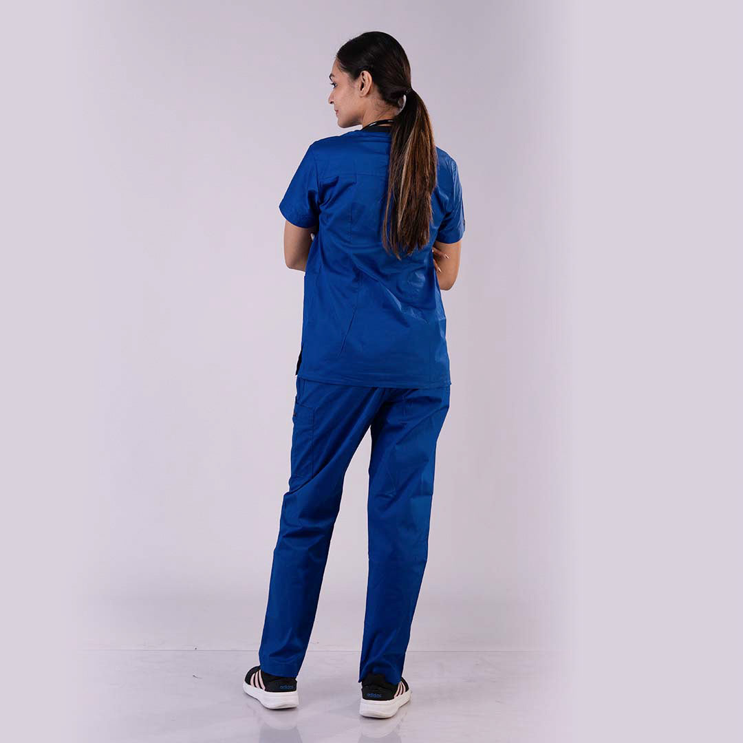 Air Blue zip neck women doctor scrubs