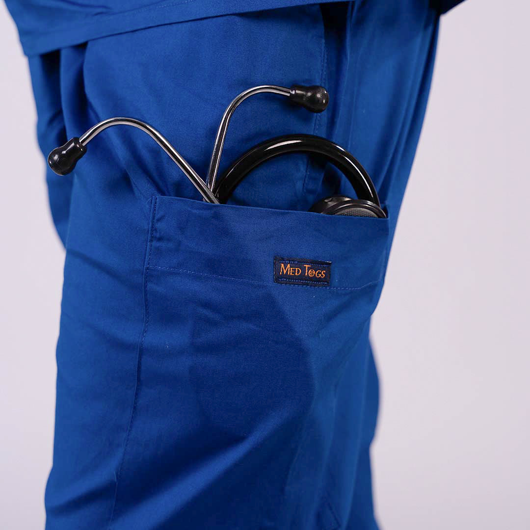 Air Blue zip neck women doctor scrubs