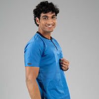 Azure Ribbed Zip neckline scrubs