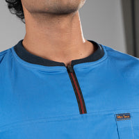 Azure Ribbed Zip neckline scrubs