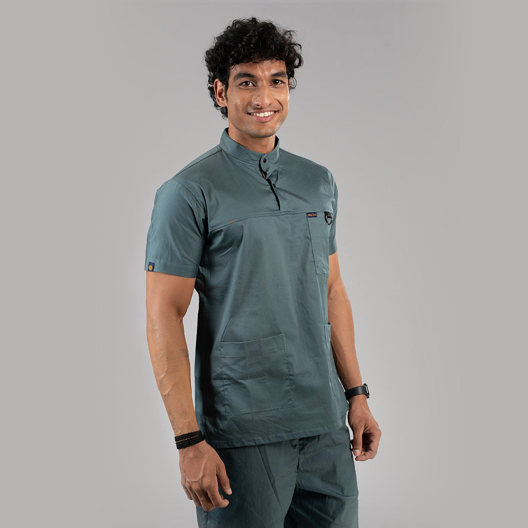 Slate High Neck Stretch Scrubs