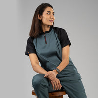 Slate black dual colour Scrub Set (Top + Pant)