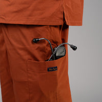 Men Euphoria Orange HighNeck Stretch Scrubs