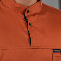 Men Euphoria Orange HighNeck Stretch Scrubs