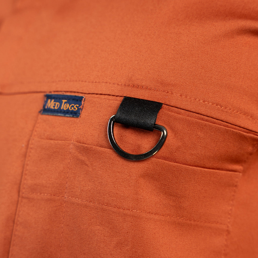 Men Euphoria Orange HighNeck Stretch Scrubs