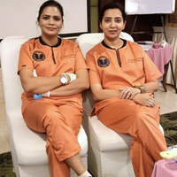 Euphoria Orange zip neck women scrubs