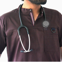 Men Highneck cotton stretchable scrub tops