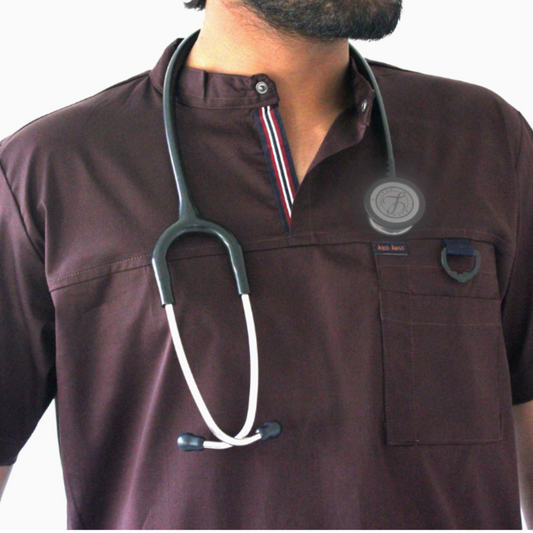 Men Highneck cotton stretchable scrub tops