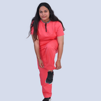 Fiery Rose zip neck women scrubs