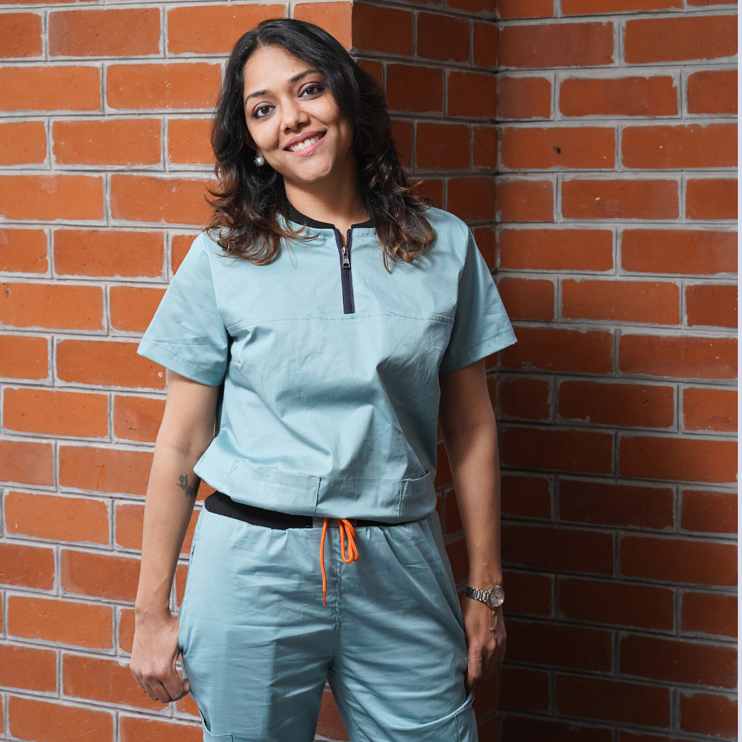 Serenity mint zip neck women scrubs