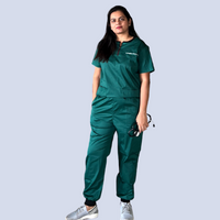Vital green zip neck women scrubs
