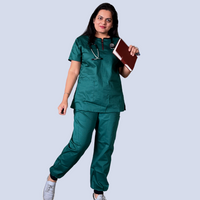 Vital green zip neck women scrubs